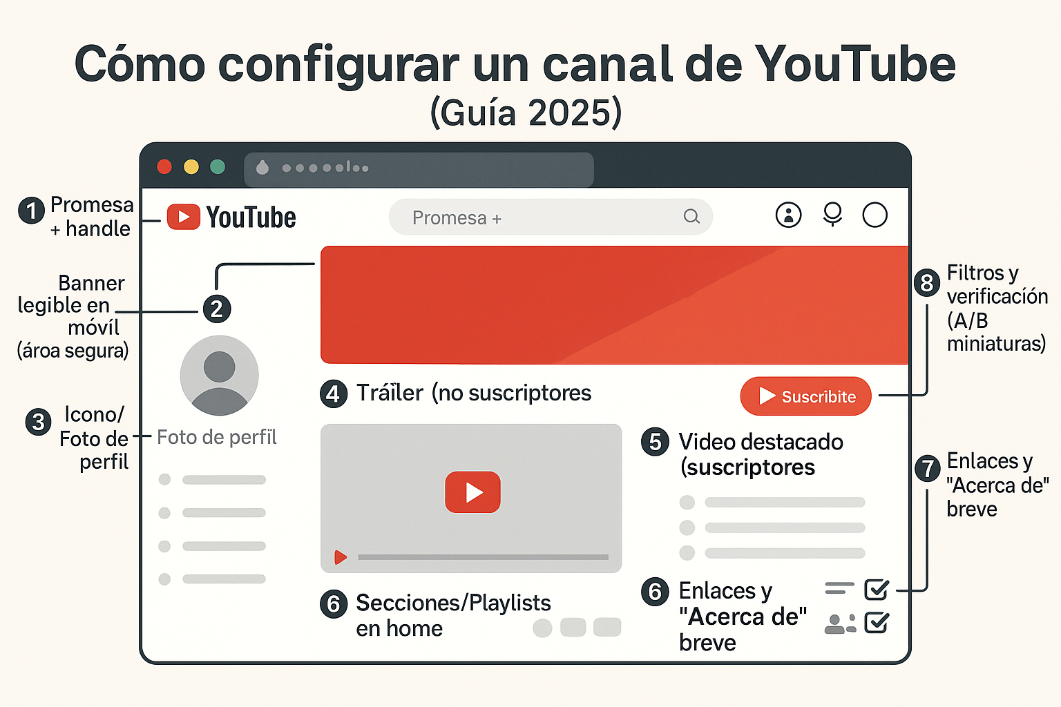Cómo configurar un canal de YouTube (guía práctica 2025)