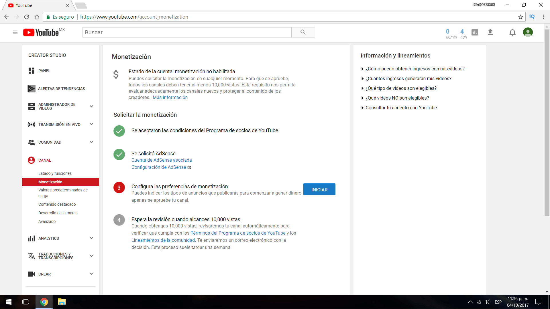 youtube adsense